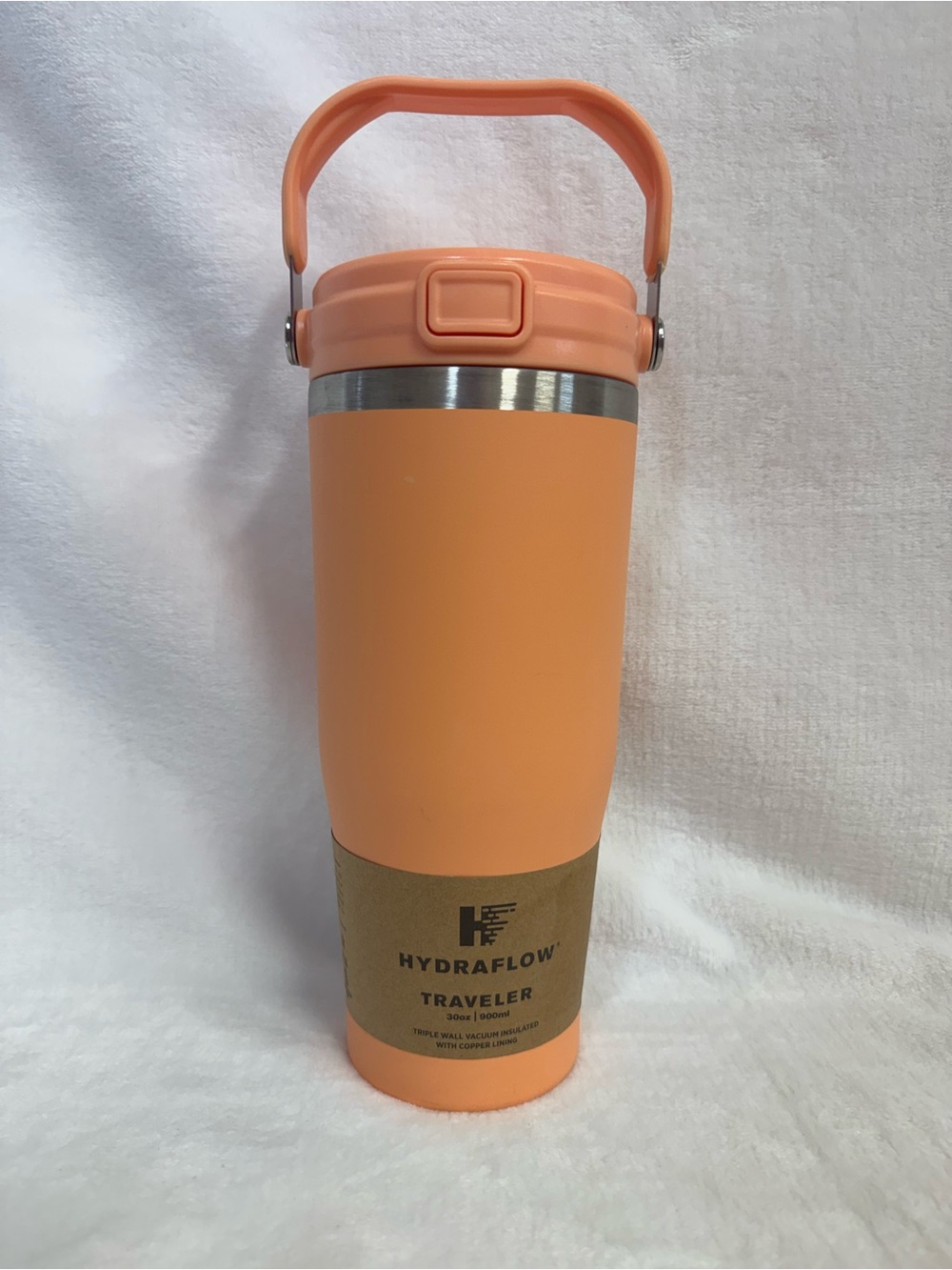 HYDRAFLOW 30oz Insulated Stainless Travel Tumbler – Nectarine Orange